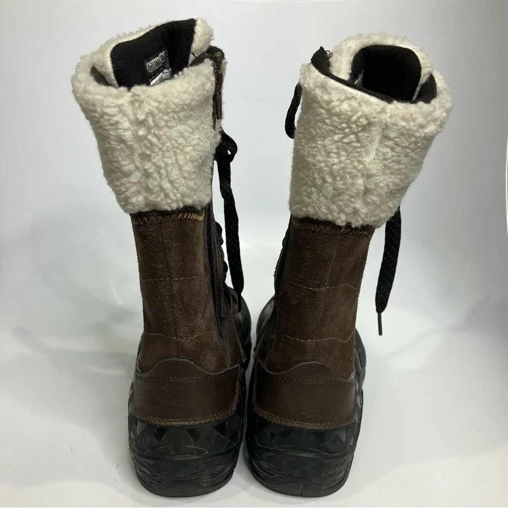 Merrell aurora tall ice plus waterproof winter boots brown black womens size 7.5